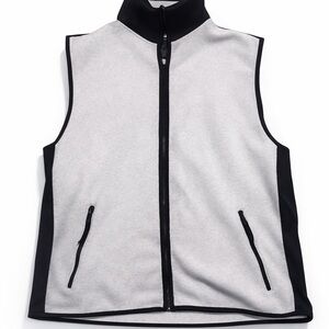 Gray & Black Fleece Zip-Up Vest | Unisex